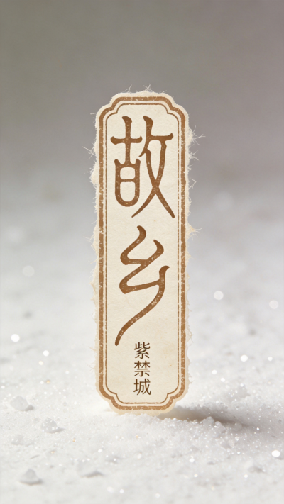 jimeng-2026-09-29-2715-LOGO设计，创意字体设计，篆书复古复刻文字_“故乡”古朴仿篆书风格，字体边缘带...